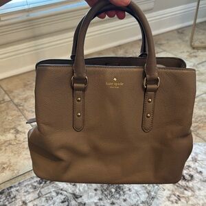 Kate Spade Taupe Leather Tote Bag